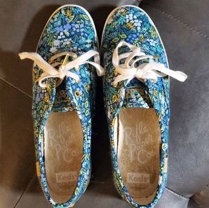 Blue floral Keds sneakers
